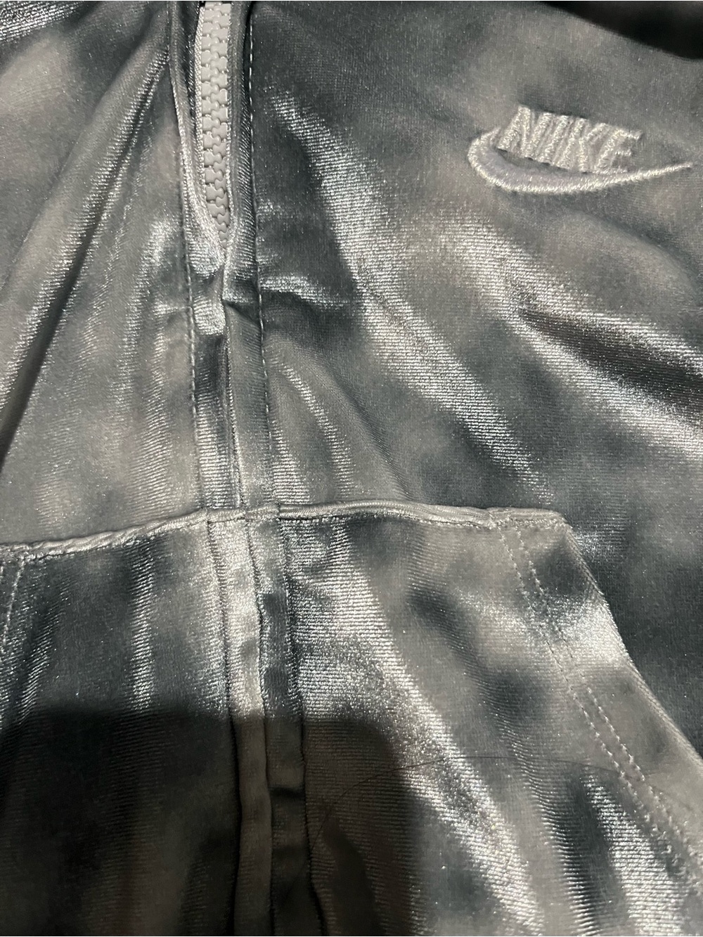 Nike Grey Velour Hoodie & Joggers Set - Picture 4 of 6